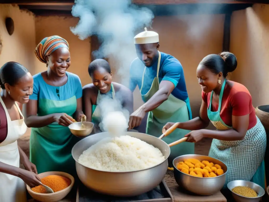 Ugali: Cocina Africana en Comunidad Un ambiente africano rico en cultura y unión, cocinando alimentos básicos africanos culturales
