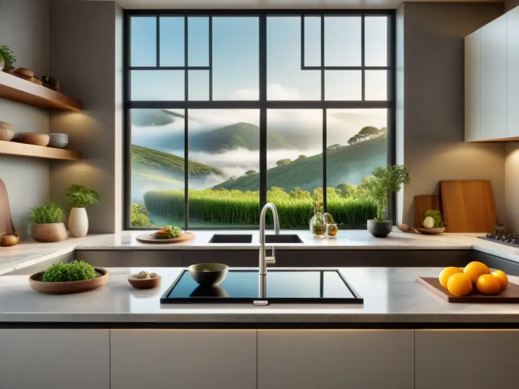 Un ambiente de cocina gourmet con apps gastronomía gourmet para exploradores