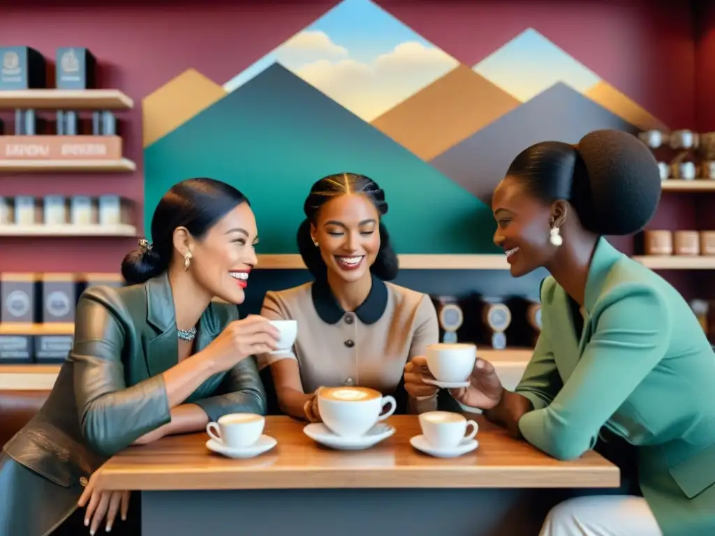 Un animado café donde mujeres pioneras de la historia comparten historias y café