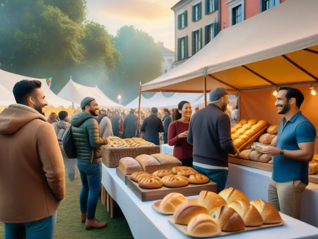 Un animado festival al aire libre dedicado a la panadería artesanal, con deliciosos panes y pasteles