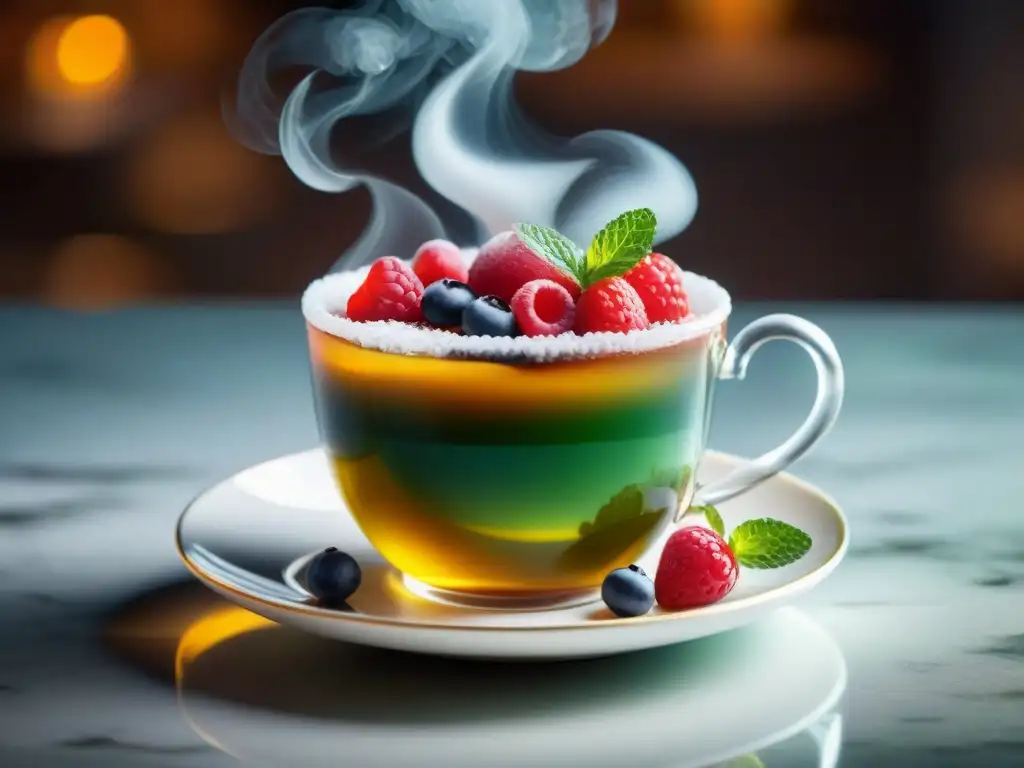 Armonía visual: postre exquisito y té fragante en equilibrio perfecto de dulzura y sofisticación