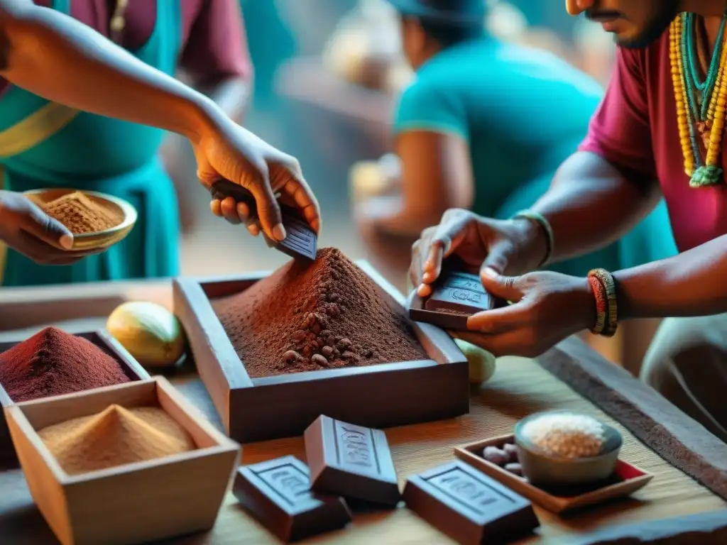El bullicioso mercado maya se transforma con la creación de barras de chocolate, mostrando el impacto global del chocolate en barra