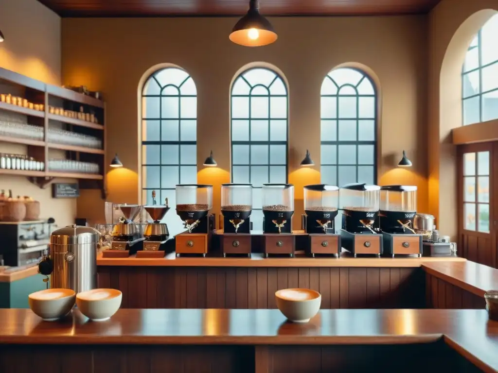 Una cafetería histórica llena de tradición, con baristas expertos preparando recetas de café legendarias