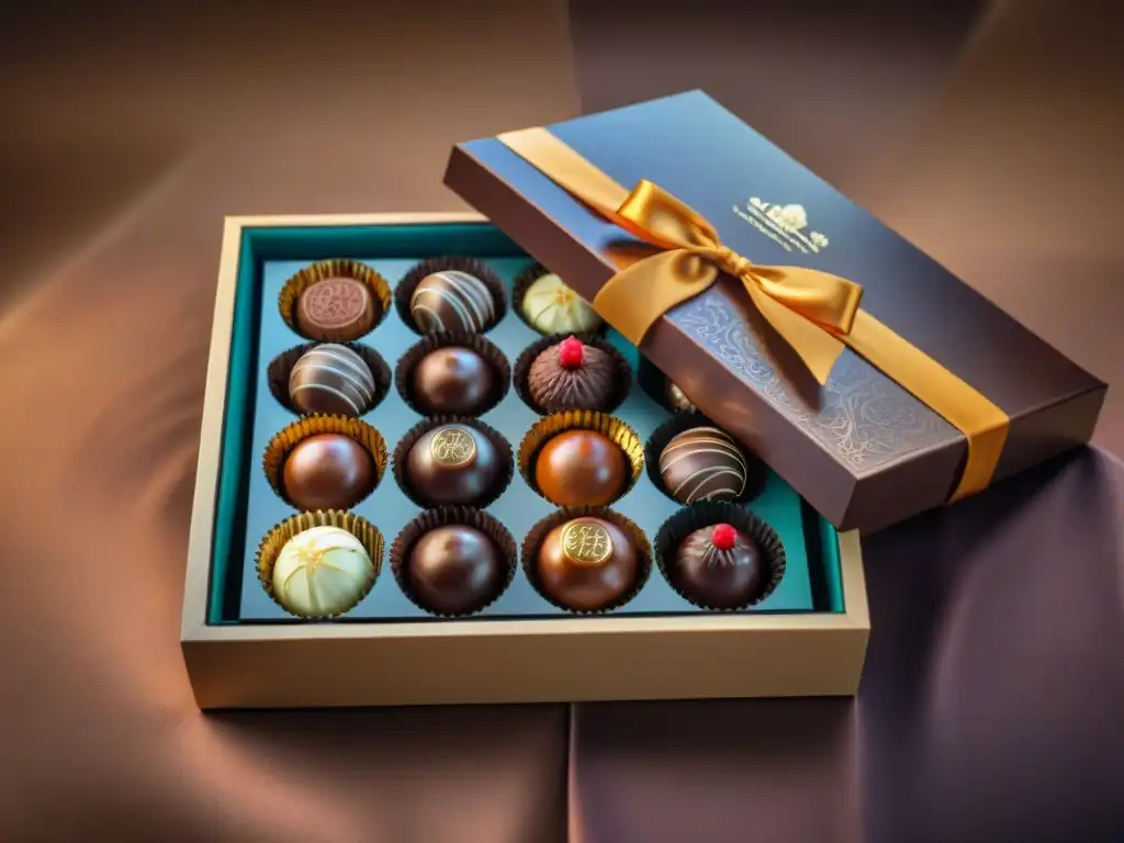 Deliciosos chocolates gourmet en caja de regalo de lujo Una caja suscripción chocolates regalo gourmet rebosante de exquisitos bombones premium en variadas formas y sabores