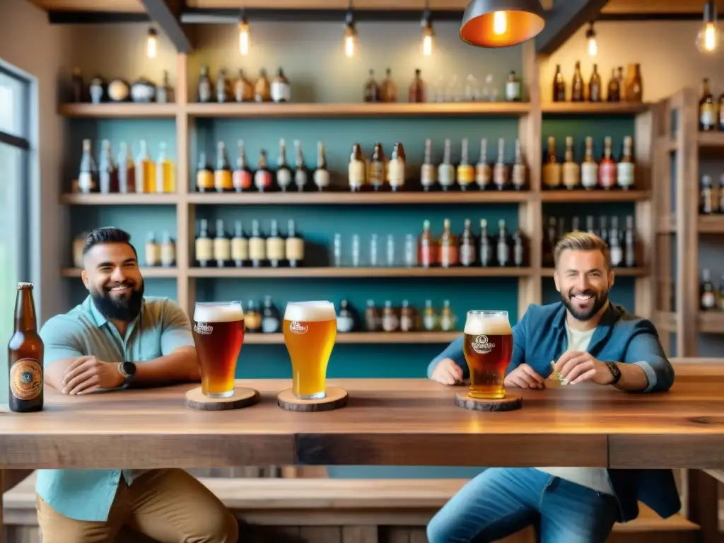 Cata de cervezas artesanales para principiantes en ambiente acogedor y variado