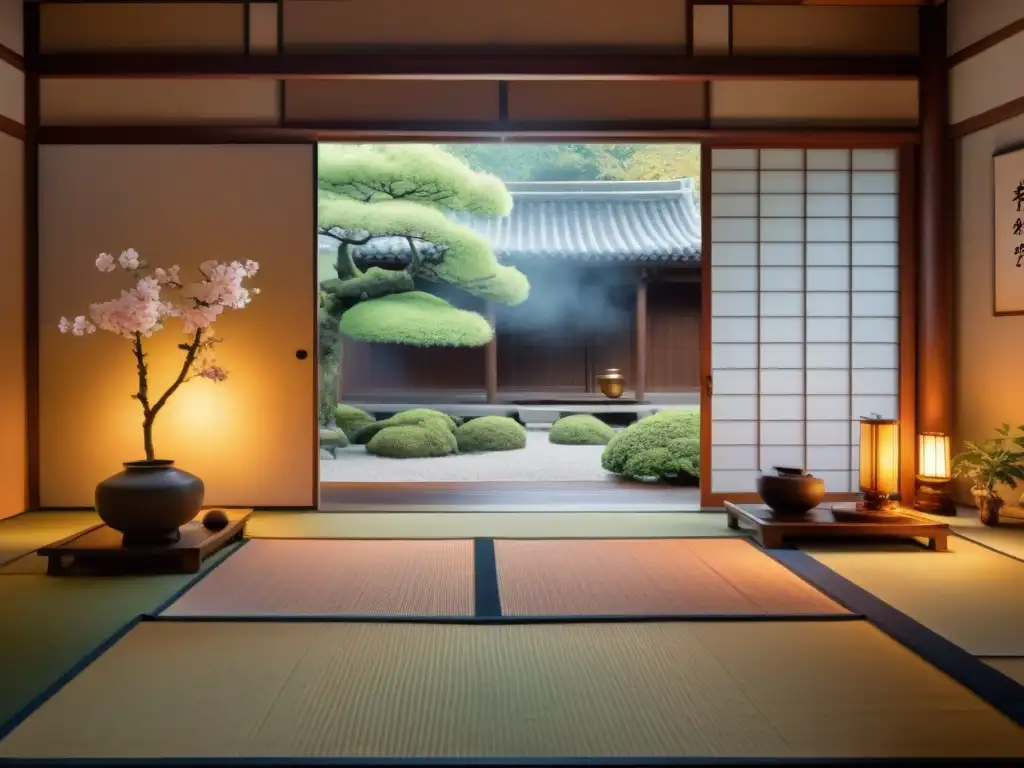 Una ceremonia del té en Asia: la serenidad de una sala de tatami con maestro y invitados en armonía