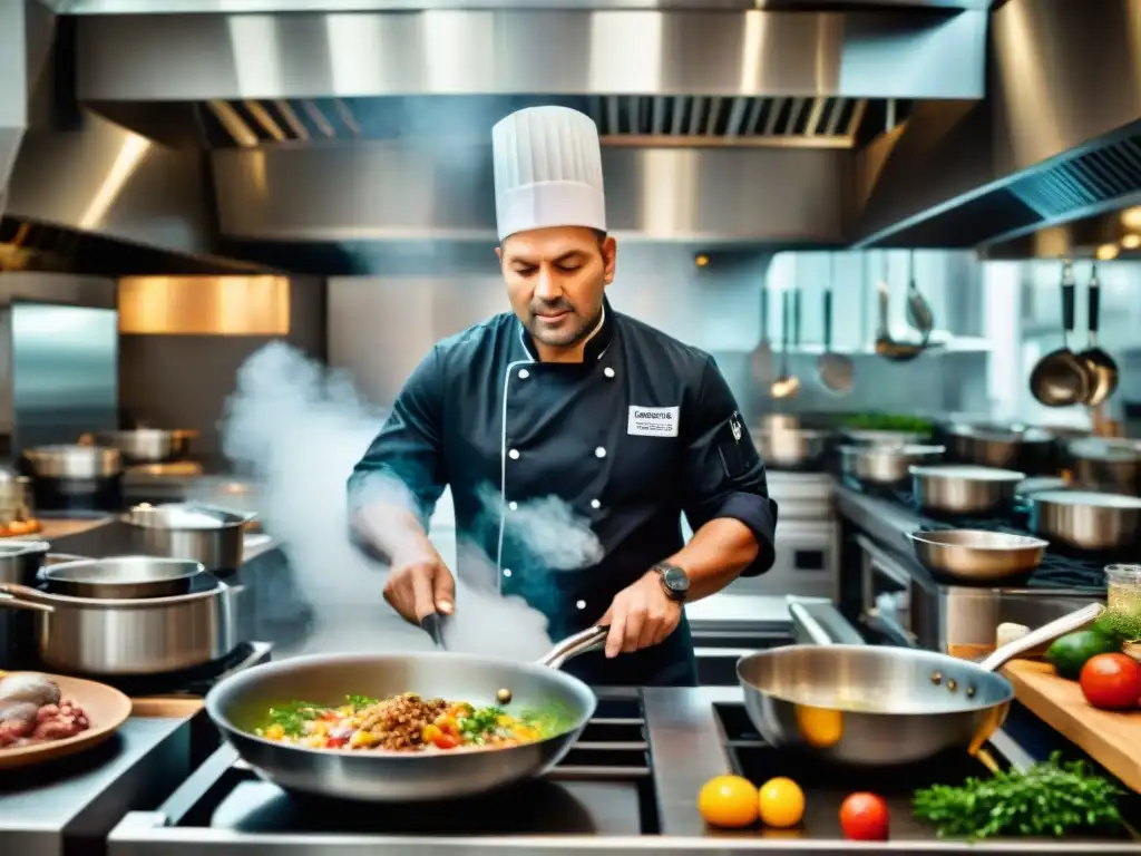 Un chef famoso en su vida íntima, rodeado de caos controlado en una cocina profesional