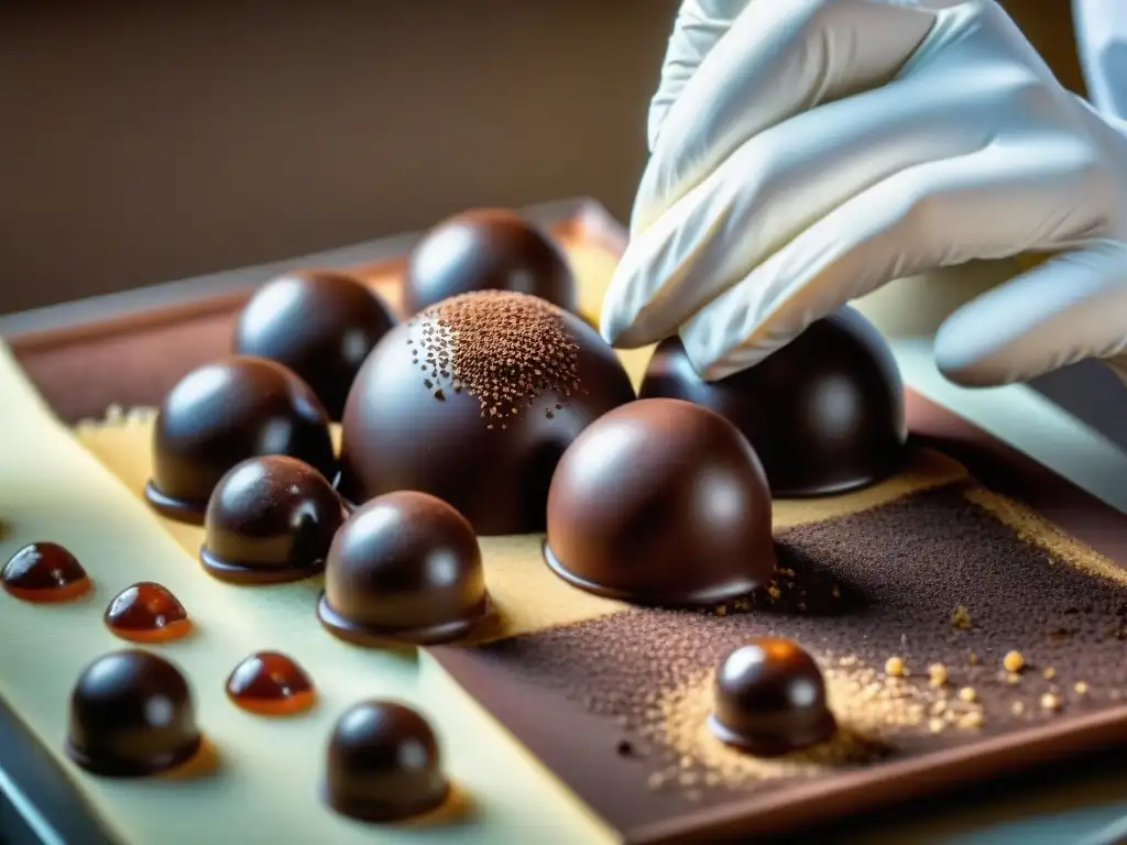 Chocolateros artesanales crean sabores únicos al elaborar un bombón de chocolate con detalle y pasión