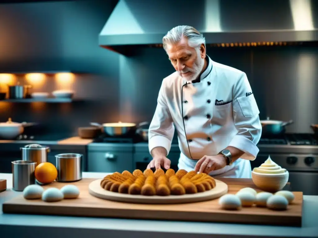 Chef Pierre Gagnaire en su cocina internacional, mostrando su prestigio con precisión y creatividad