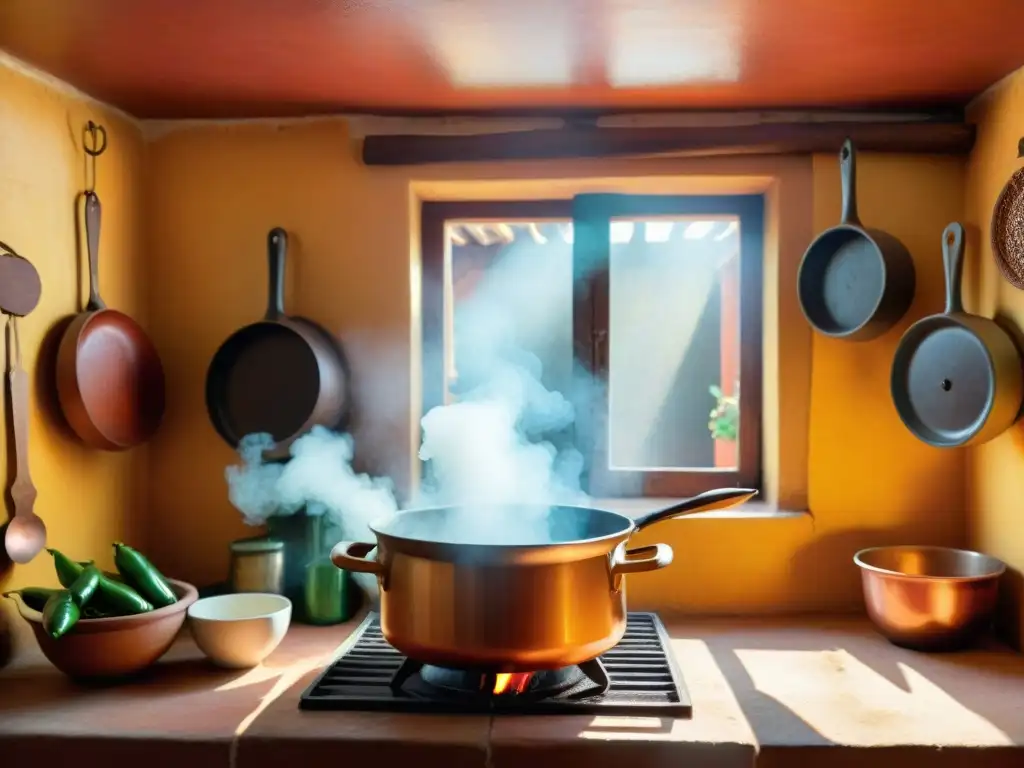 Una cocina tradicional mexicana con piloncillo en el fogón