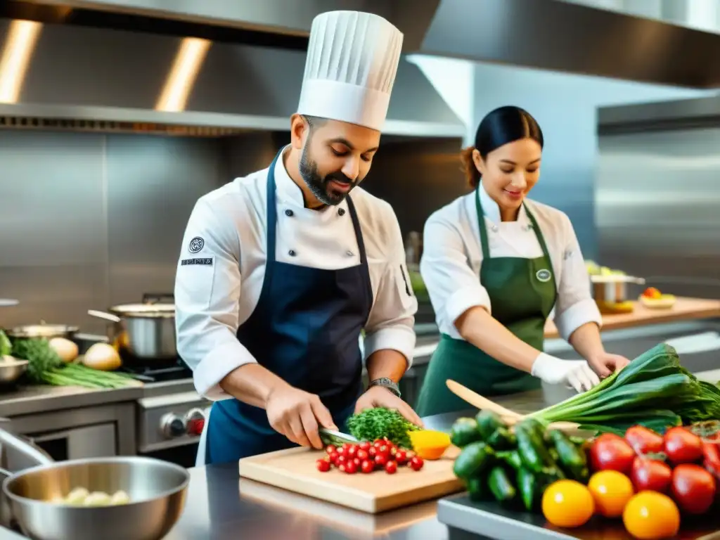 Cocina vegana: chefs reconocidos enseñan apasionadamente en una clase culinaria vibrante y educativa