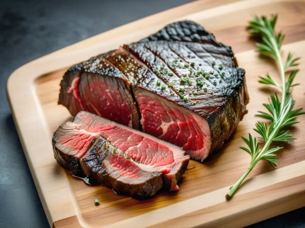 Comparación visual: Wagyu vs Comparativa Angus Wagyu: dos cortes gourmet, un lujo marmóreo y otro clásico y sustancioso en tabla de madera rústica