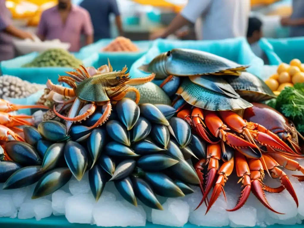 Consejos para la selección y conservación de mariscos exóticos en un bullicioso mercado de pescados y mariscos exóticos