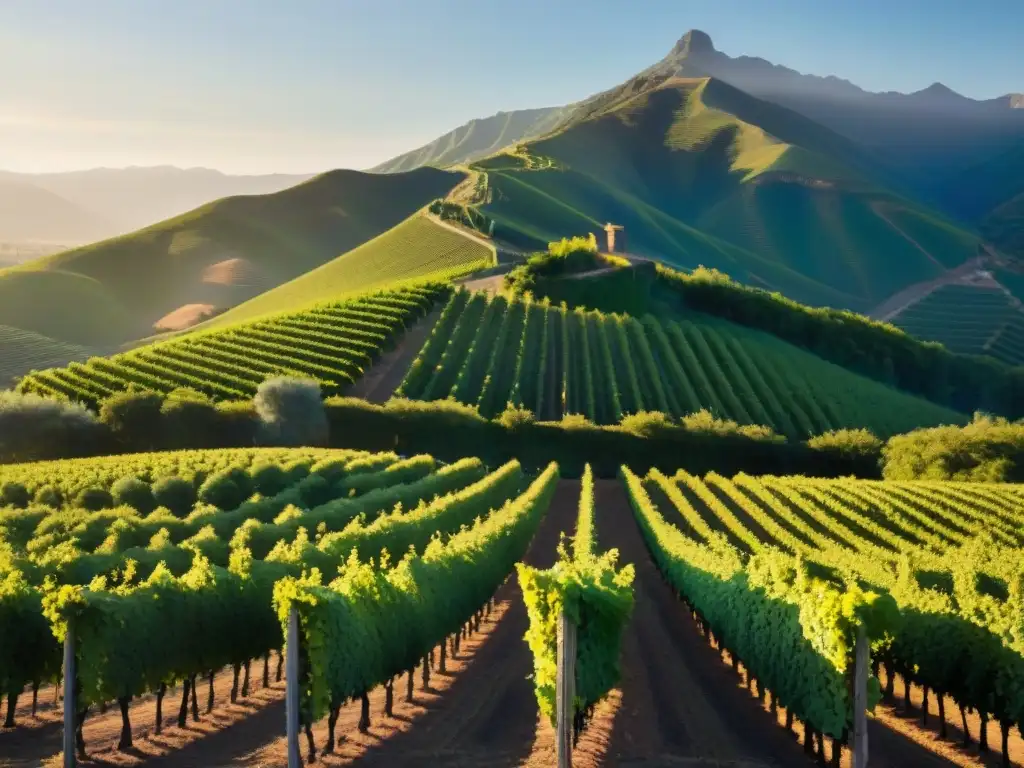 Degustación de vinos en un viñedo bañado por el sol en Nuevo Mundo