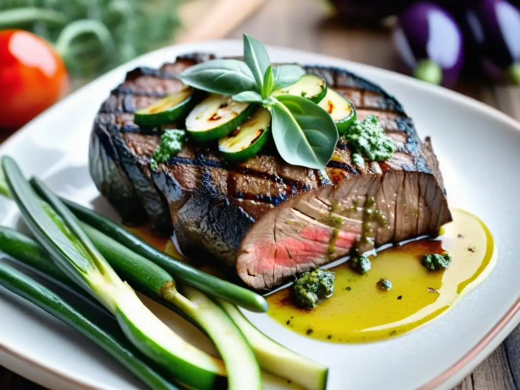 Deliciosa carne jugosa con técnicas de asado mediterráneas en un entorno cálido y acogedor