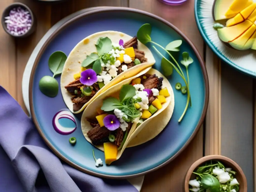 Deliciosos tacos mexicanos con twist moderno en platos étnicos