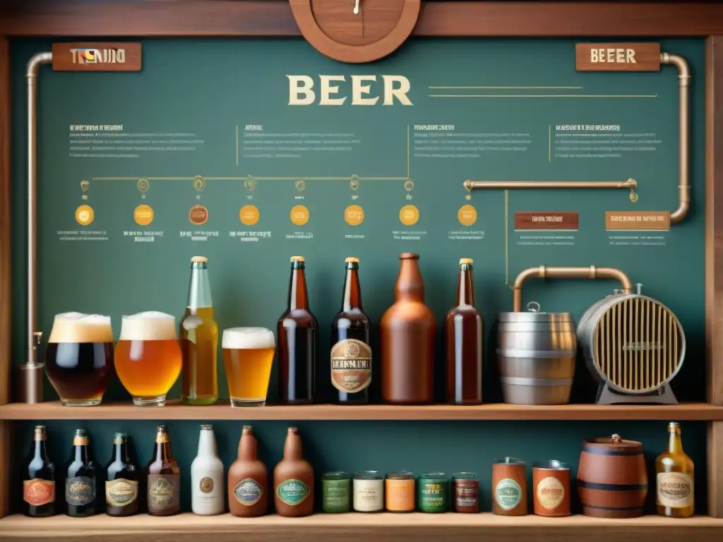 Detallada evolución de la cerveza artesanal a lo largo de la historia desde civilizaciones antiguas hasta cervecerías modernas