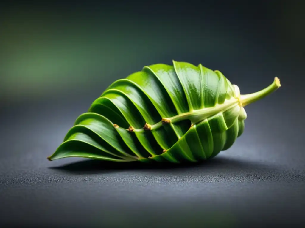 Semilla de cardamomo verde: detalle ultra realista y vibrante Detalle realista de una vaina de cardamomo verde vibrante abierta, resaltando sus semillas en un fondo oscuro