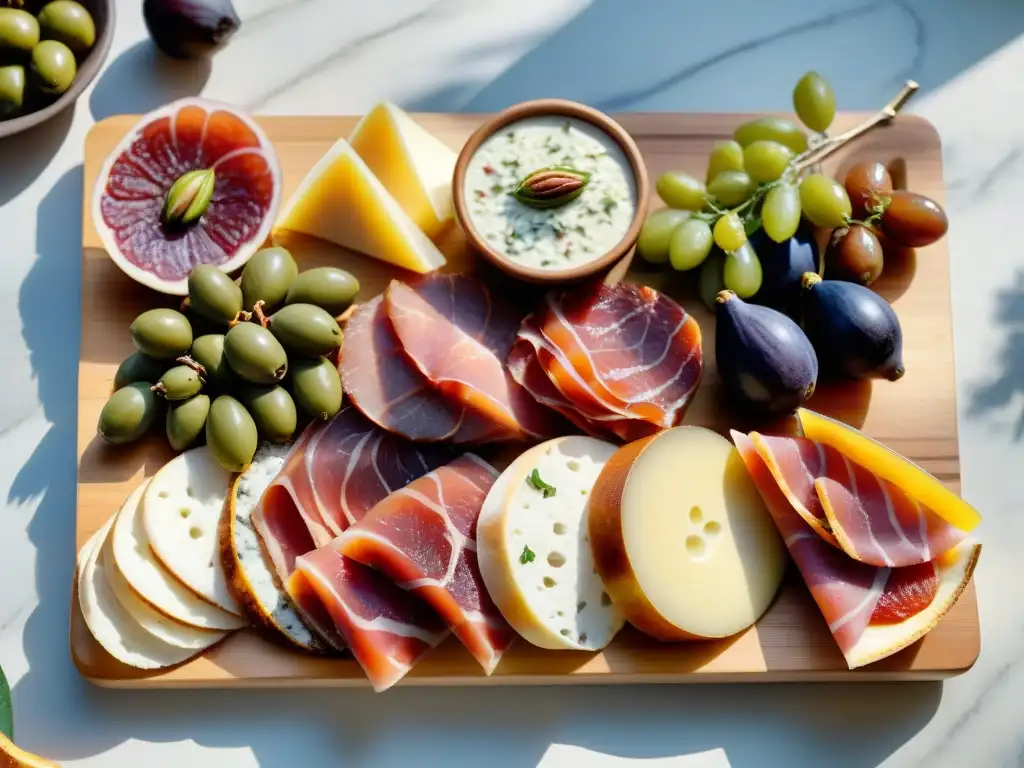 Diferencias entre Jamón Ibérico y Prosciutto: Dos tablas de embutidos elegantes con deliciosos adornos