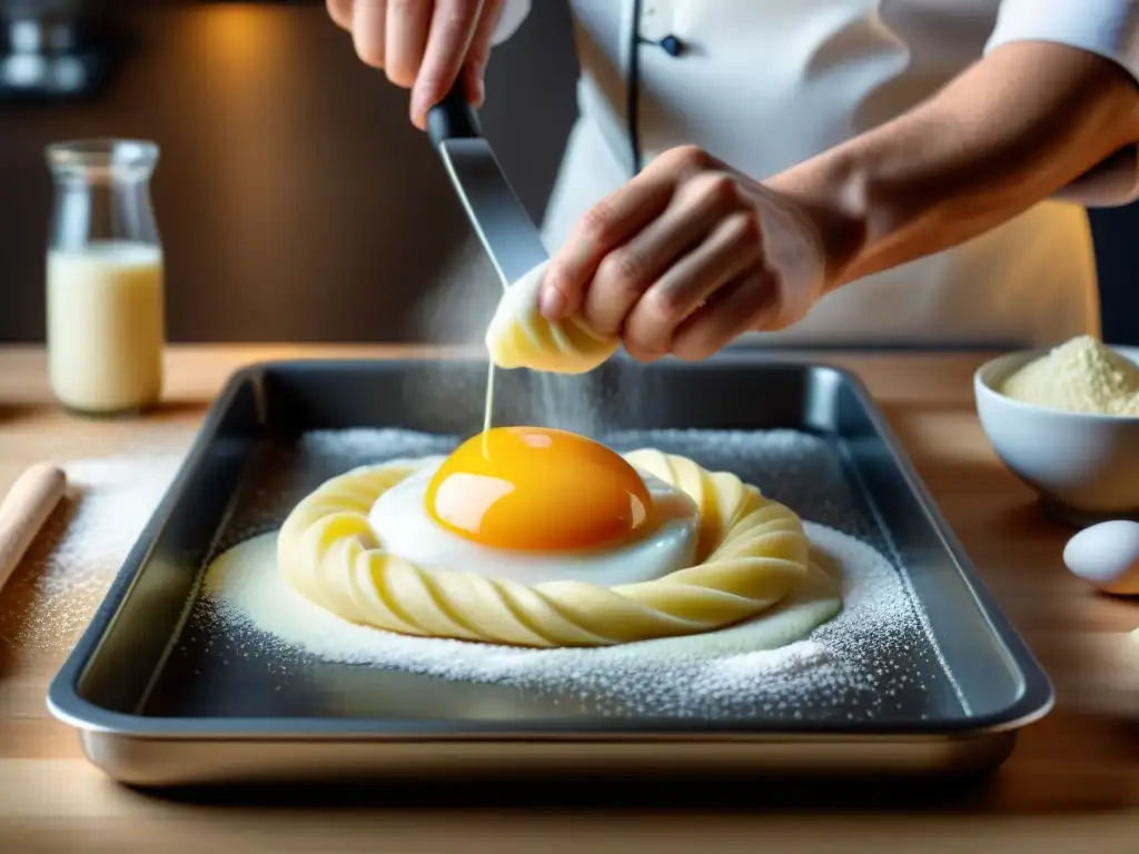 Elaboración detallada de pasta choux en cocina moderna