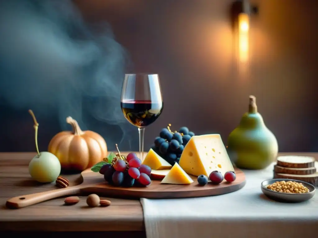 Una elegante degustación de vinos en un restaurante durante el otoño con maridajes de temporada gourmet