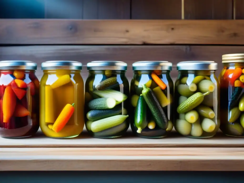 Encantadora exhibición de encurtidos gourmet tradicionales en puesto de mercado europeo