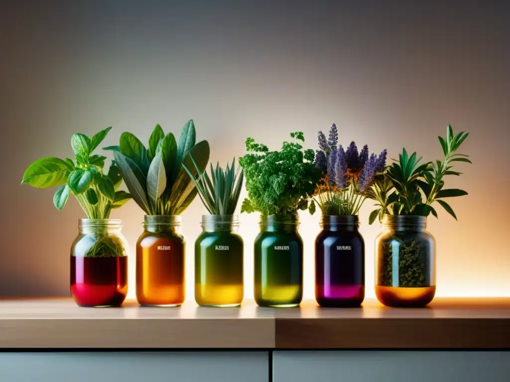 Encantadora mezcla personalizada de hierbas en cocina gourmet moderna