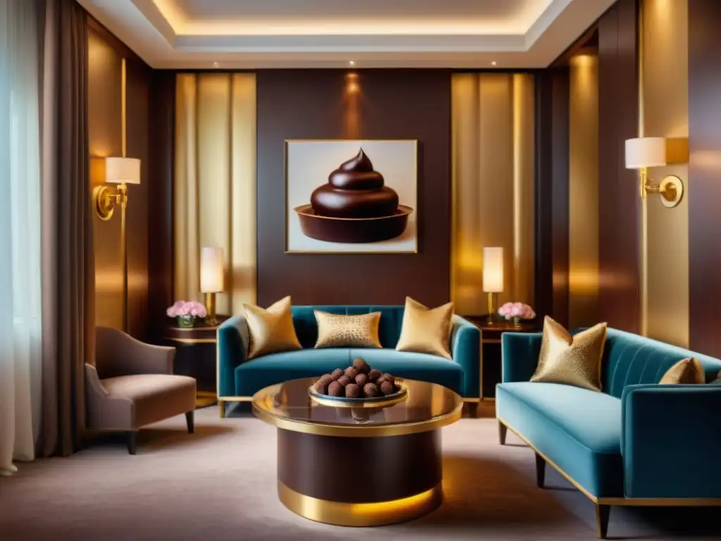 Una experiencia de lujo con chocolate en una suite de hotel decadente y lujosa