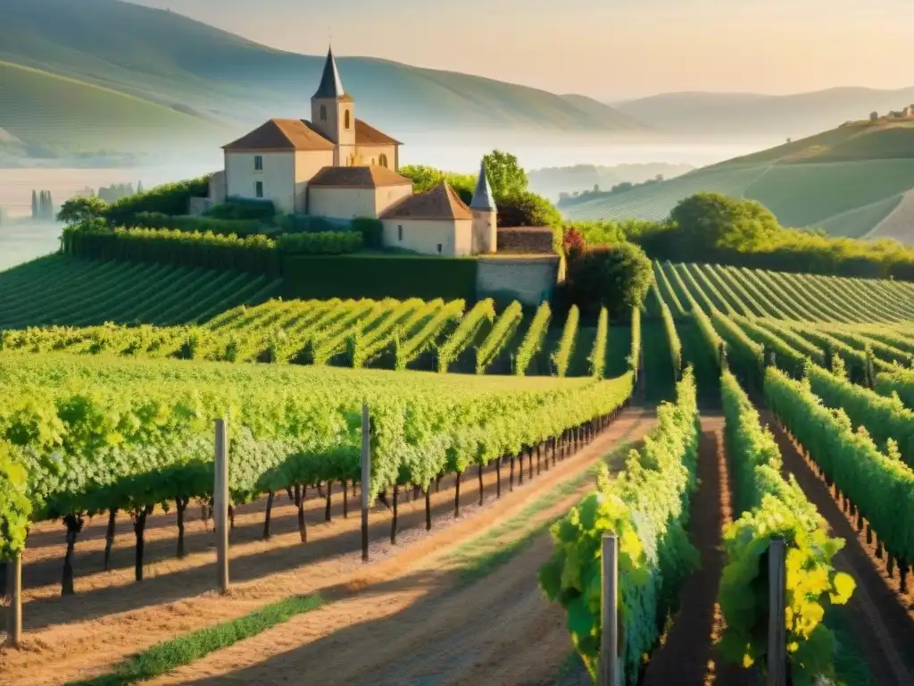 Una experiencia única en una prestigiosa viña en Burdeos, Francia, con viñedos bajo el sol y un chateau encantador entre las uvas