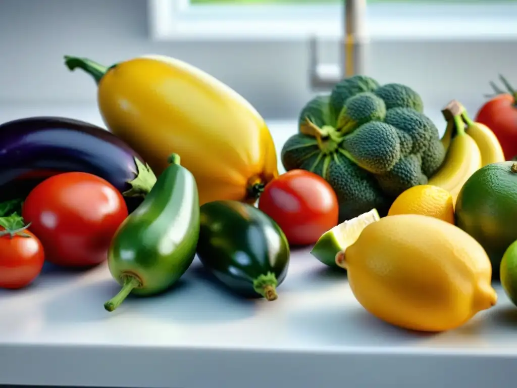 Una explosión de color y frescura en frutas y verduras, resaltando el Poder del pH en Cocina