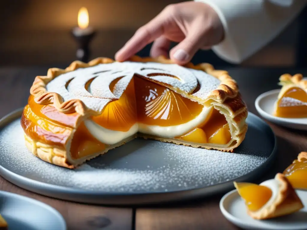 Exquisita tradición Galette des Rois Francia: detallada imagen de la elaboración de esta delicia francesa