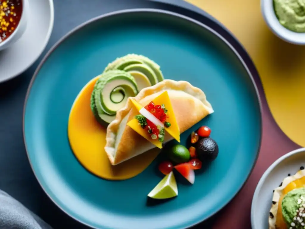 Una exquisita fusión de sabores y colores internacionales en un plato moderno