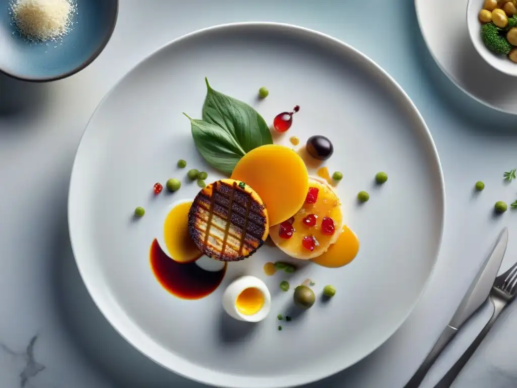 Una exquisita fusión de sabores, texturas y colores en un plato elegante