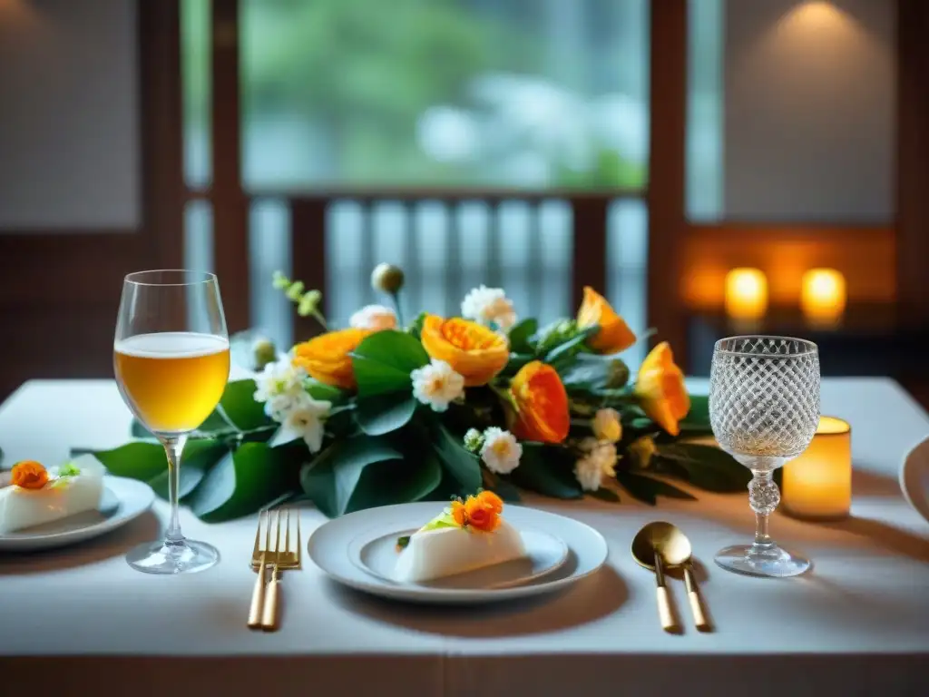 Exquisita mesa de comedor con cocina al vacío, maridaje de cervezas artesanales y elegante vajilla