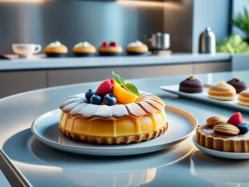 Exquisita pastelería en elegante cocina moderna