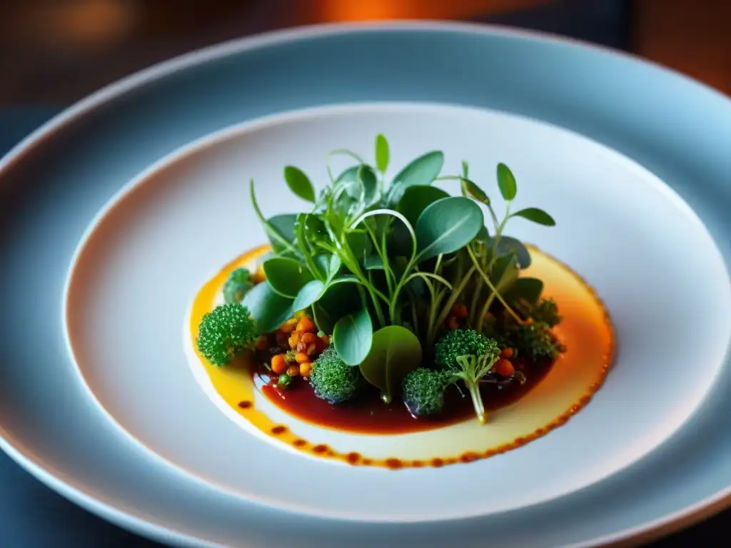 Una exquisita presentación gastronómica en un elegante restaurante