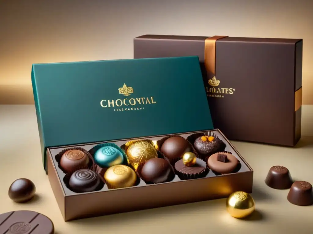 Una exquisita selección de chocolates artesanales en una elegante caja de suscripción