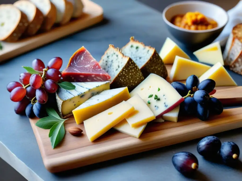 Una exquisita tabla de charcutería francesa con terrinas, patés y elegancia en cada detalle