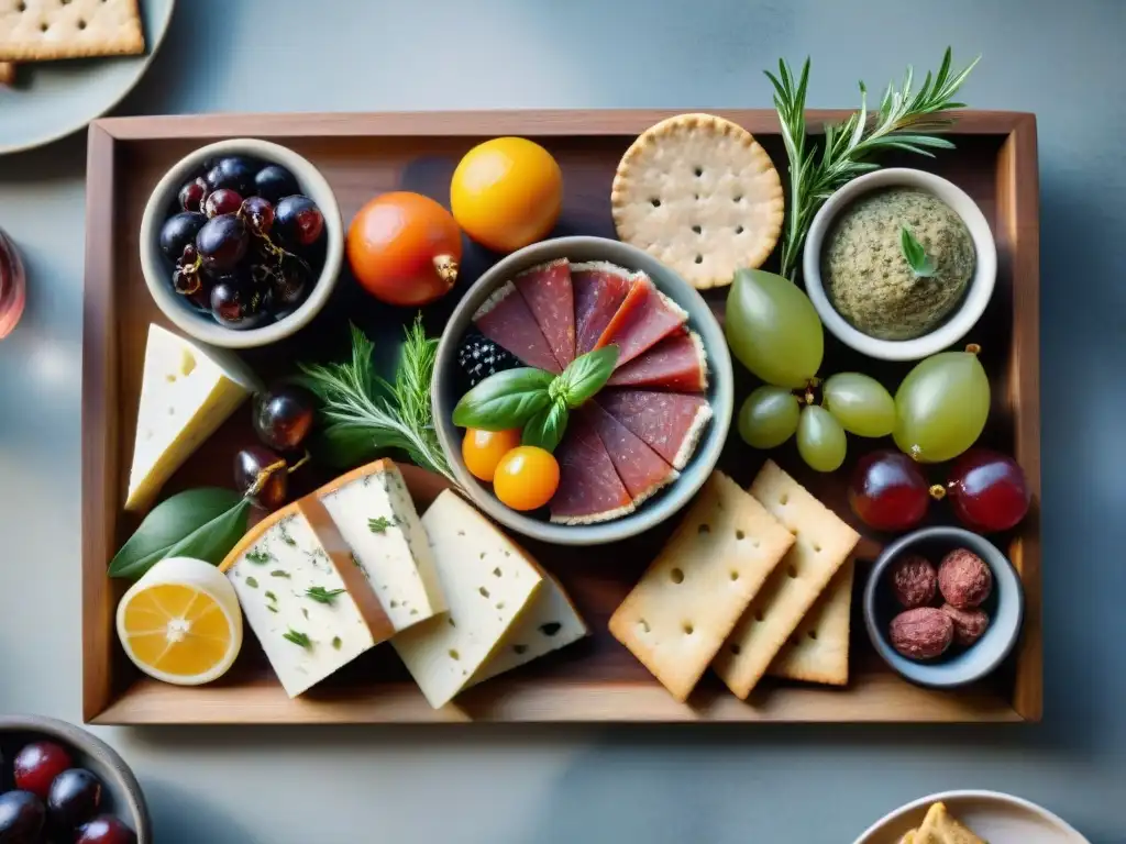 Una exquisita tabla de charcutería francesa con terrinas y patés, elegancia en cada detalle