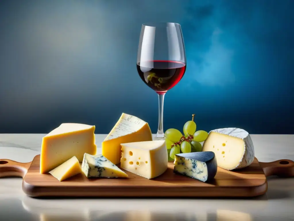 Una exquisita tabla de quesos gourmet y vinos finos para maridaje vinos quesos principiantes gourmet