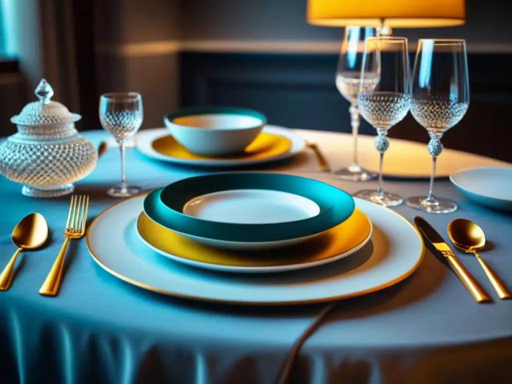 Exquisita mesa de lujo con vajilla fina y vinos gourmet Un exquisito banquete gourmet en una elegante mesa de comedor, ideal para libros de maridaje comidas vinos gourmet