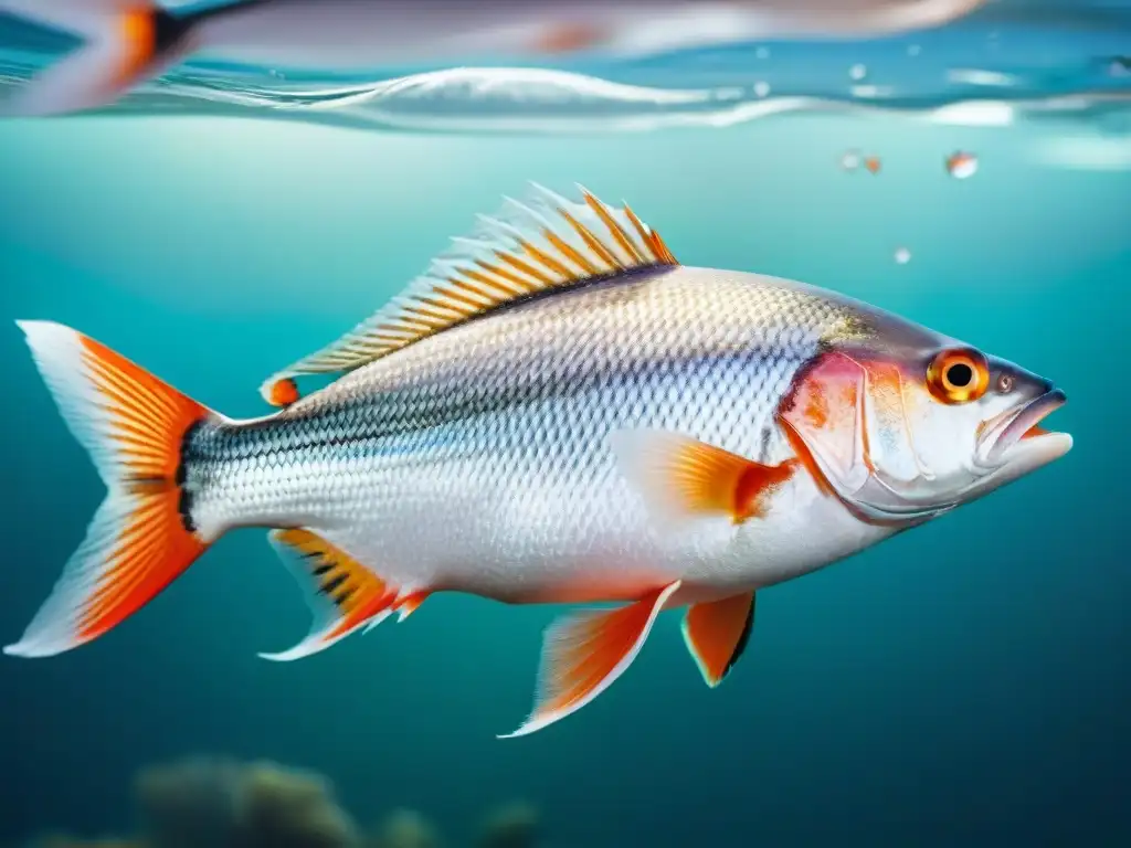 Un exquisito pescado premium fresco sobre hielo, resaltando la importancia de la frescura en pescados premium