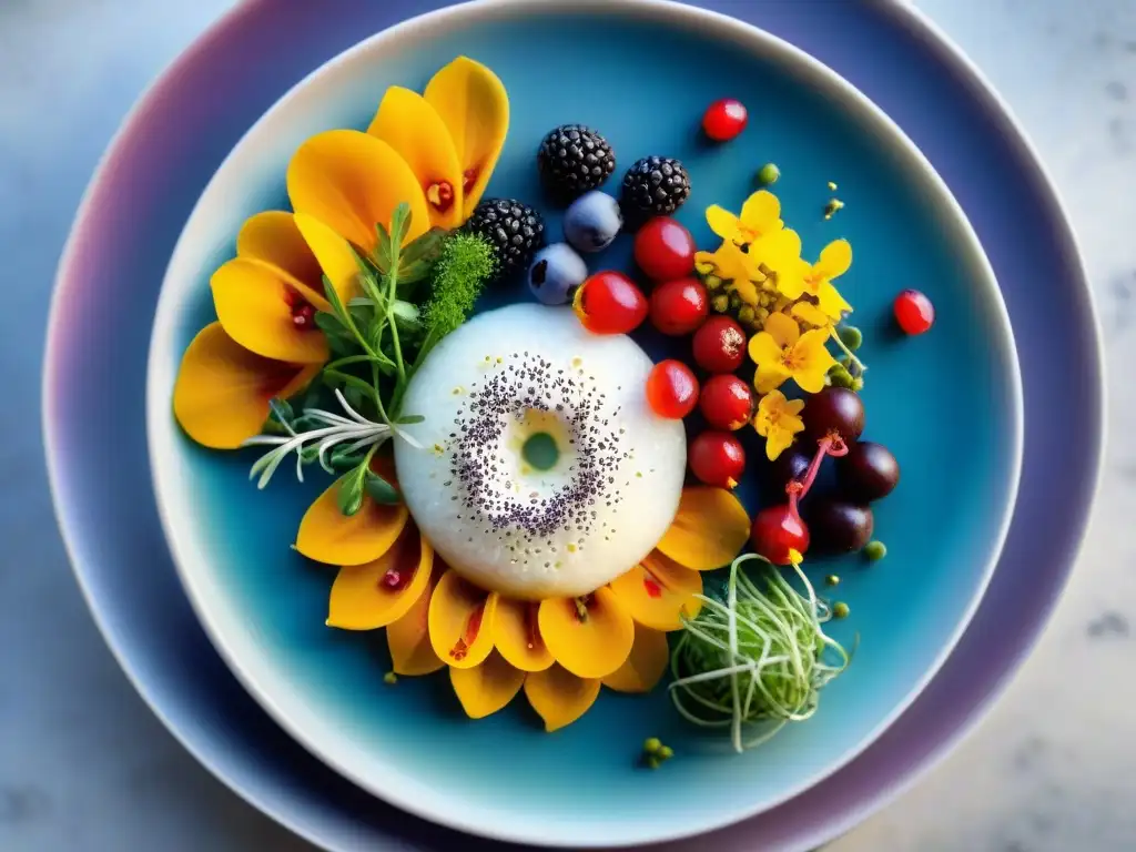 Un exquisito plato gourmet con superalimentos seleccionados, vida y elección saludable