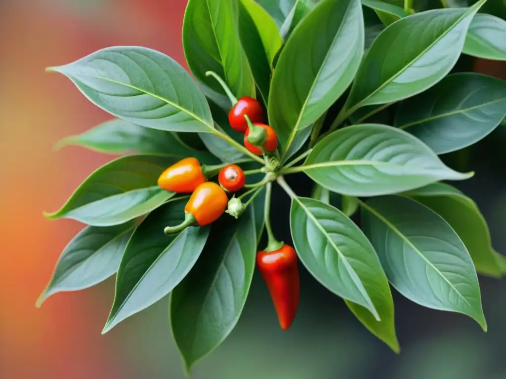 Un exquisito retrato de una planta de pimienta Timut con sabores cítricos gourmet, resaltando su aroma y sabor únicos