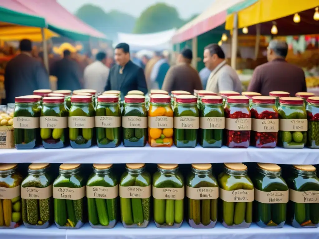 Explora las famosas ferias de encurtidos gourmet en una escena vibrante y colorida