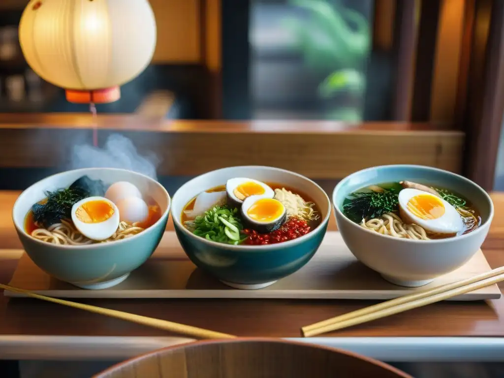 Un festín de ramen en un acogedor local japonés