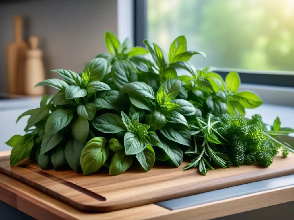 Un festín visual de hierbas aromáticas frescas, listas para deleitar a chefs en la creación de exquisitos platos