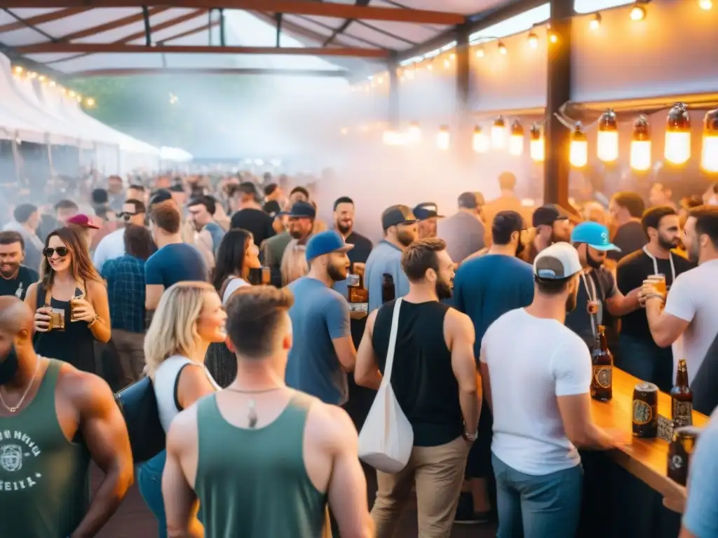 Un festival de cerveza artesanal vibrante, con historias de pasión entre cerveceros y clientes entusiastas