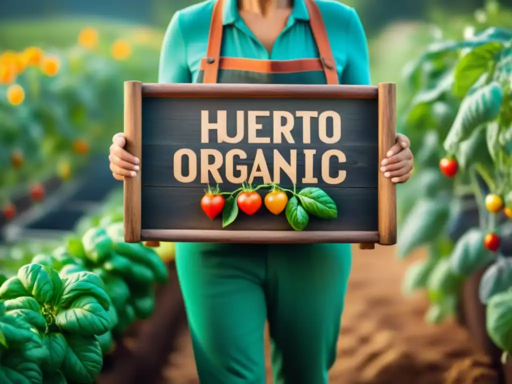 Una hermosa escena en un huerto orgánico con agricultores diversos cosechando alimentos frescos