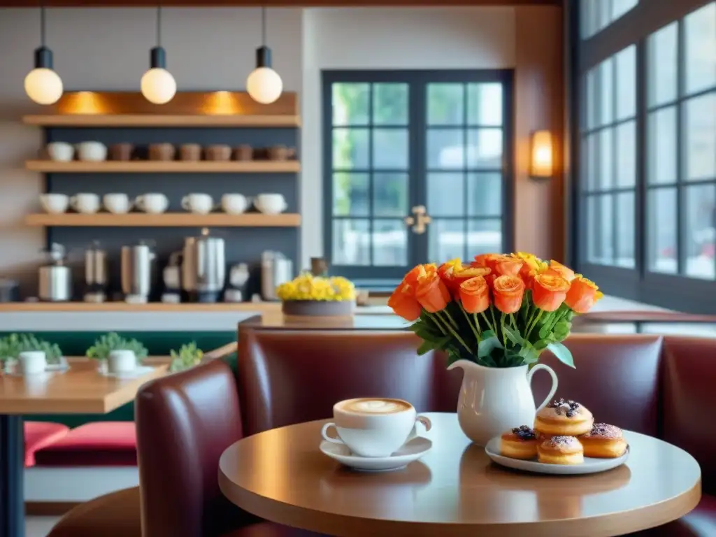 Imagen de una encantadora cafetería de desayuno gourmet con ambiente acogedor y elegante